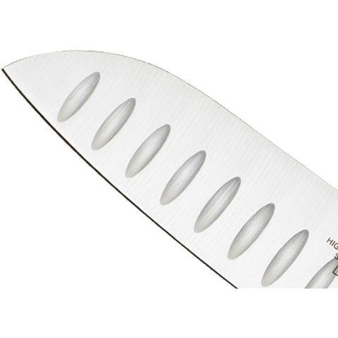 Mercer Culinary M22707BL Millennia Colors 7-Inch Granton Edge Santoku Knife, Blue Handle