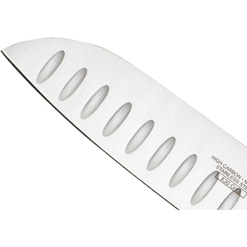 Mercer Culinary M22707PU Millennia Colors 7" Purple Santoku Knife with Granton Edge