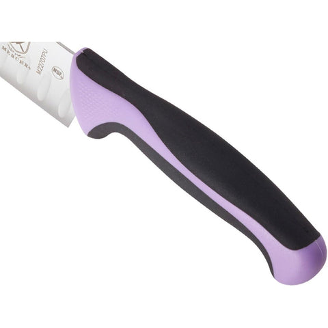 Mercer Culinary M22707PU Millennia Colors 7" Purple Santoku Knife with Granton Edge
