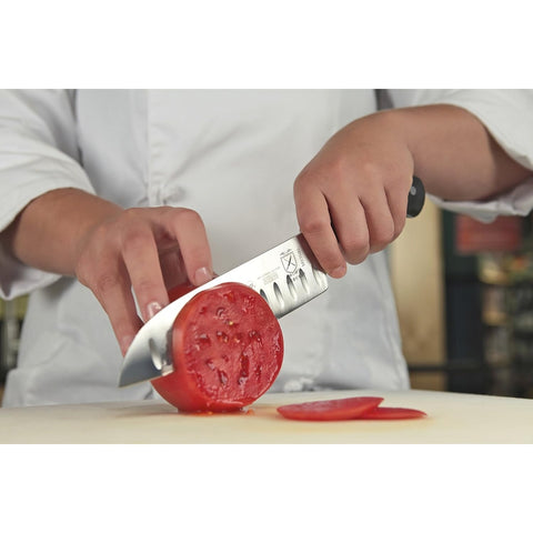 Mercer Culinary M23590 Renaissance 7-Inch Forged Santoku Knife with Granton Edge
