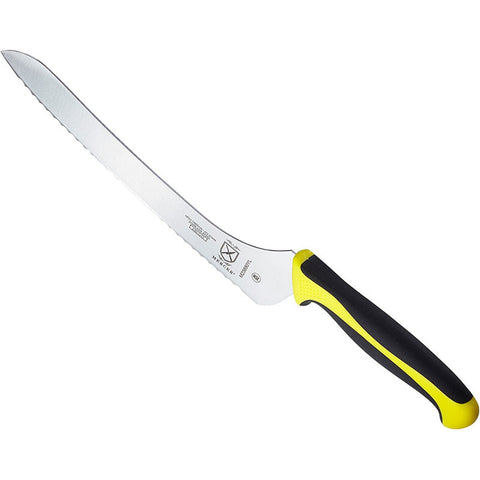 Mercer Culinary M23890YL Millennia Colors 9" Offset Wavy Edge Bread Knife with Yellow Handle