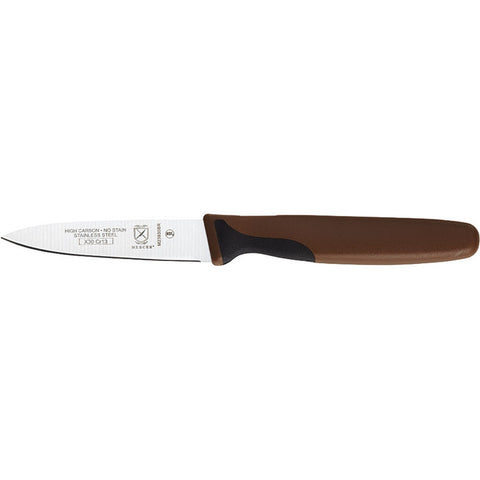 Mercer Culinary M23930BR Millennia Colors 3" Slim Paring Knife with Brown Handle