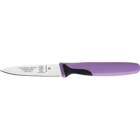Mercer Culinary M23930PU Millennia 3" Slim Paring Knife with Purple Handle