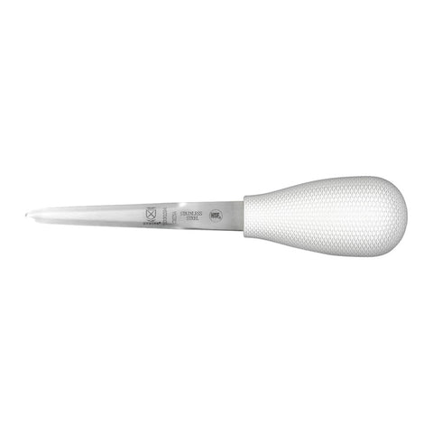 Mercer Culinary M33029A 4" Boston Style Oyster Knife with White Polypropylene Handle