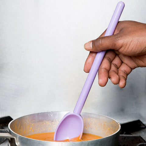 Mercer Culinary M33182PU Hell's Tools 11-7/8" Purple Allergen-Free High Temperature Mixing Spoon