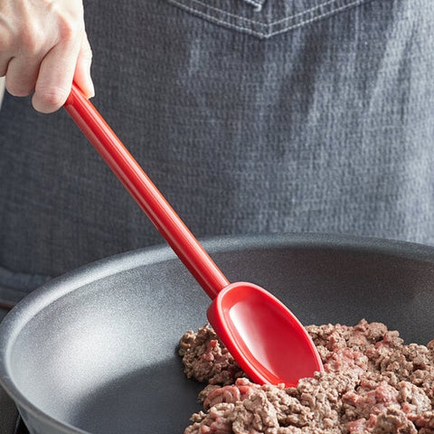 Mercer Culinary M33182RD Hell's Tools 11 7/8" Red High Temperature Mixing Spoon