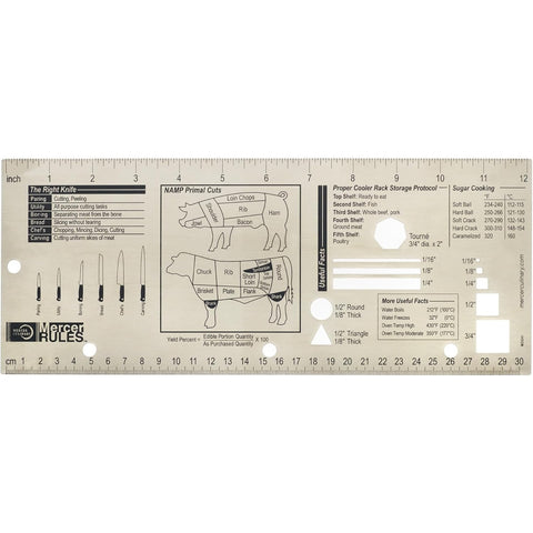 Mercer Culinary M33241 Mercer Rules Two-Sided Stainless Steel Culinary Ruler