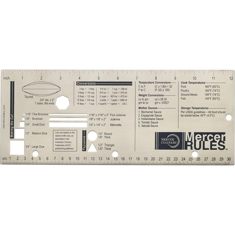 Mercer Culinary M33241 Mercer Rules Two-Sided Stainless Steel Culinary Ruler