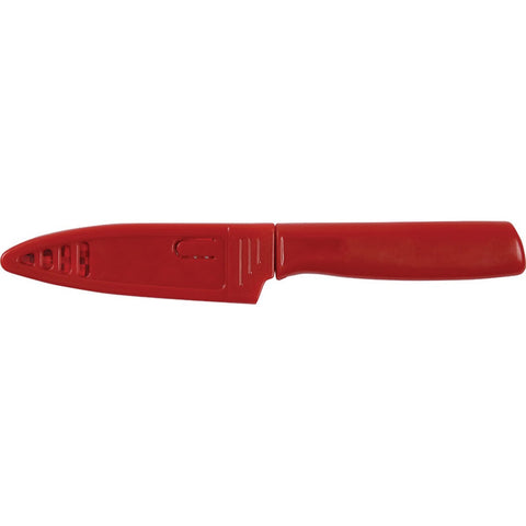 Mercer Culinary M33912B 4" Red Non-Stick Paring Knife with Sheath