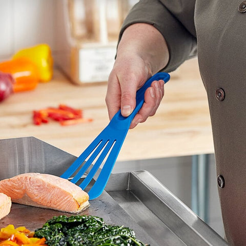 Mercer Culinary M35110BL Hell's Tools 12-Inch Blue High Temperature Slotted Turner