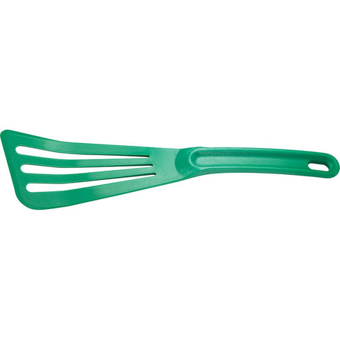 Mercer Culinary M35110GR Hell's Tools 12" Green High Temperature Slotted Turner / Spatula