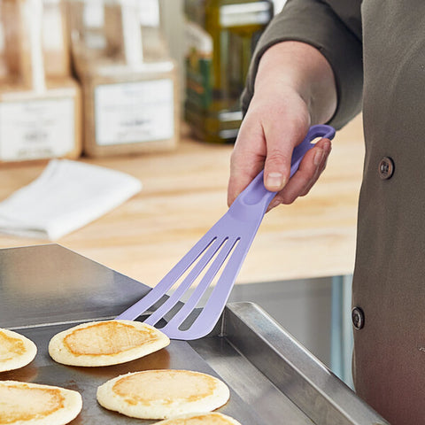 Mercer Culinary M35110PU Hell's Tools 12" Purple Allergen-Free High Temperature Slotted Turner