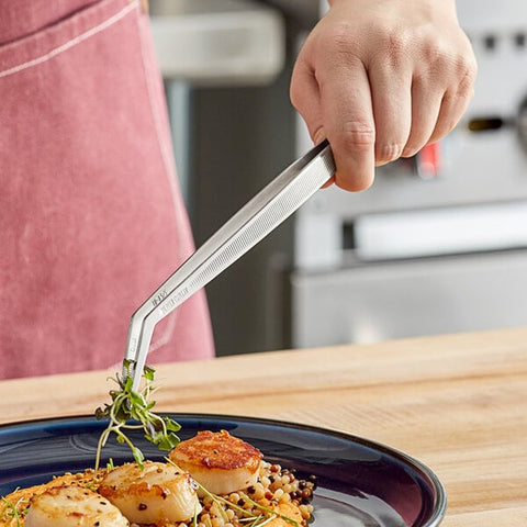 Mercer Culinary M35131 9-3/8" Curved Precision Plating Tongs
