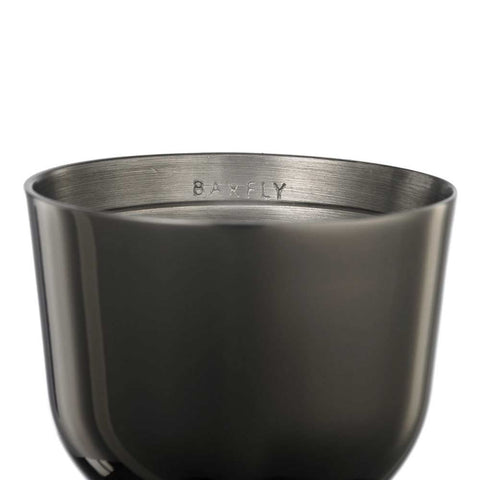 Mercer Culinary M37006BK Barfly 1 oz. & 2 oz. Gun Metal Black Heavy-Duty Straight Rim Bell Jigger