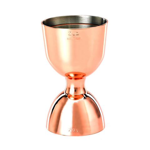 Mercer Culinary M37006CP Barfly 1 oz & 2 oz Copper-Plated Heavy-Duty Straight Rim Bell Jigger