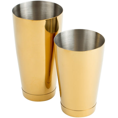 Mercer Culinary M37009GD Barfly 2-Piece Gold-Plated Boston Cocktail Shaker Set, 28 oz. & 18 oz.