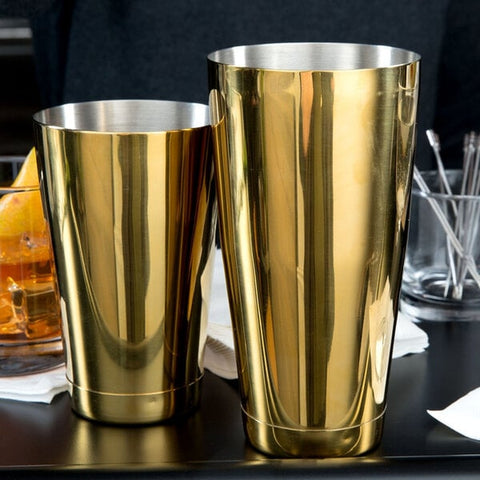 Mercer Culinary M37009GD Barfly 2-Piece Gold-Plated Boston Cocktail Shaker Set, 28 oz. & 18 oz.