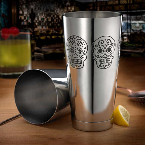 Mercer Culinary Barfly M37009SKU 28 oz. & 18 oz. Stainless Steel Skull Cocktail Shaker Set