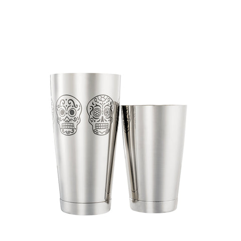 Mercer Culinary Barfly M37009SKU 28 oz. & 18 oz. Stainless Steel Skull Cocktail Shaker Set