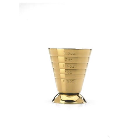 Mercer Culinary M37069GD Barfly 2.5 oz. Gold-Plated Stainless Steel Bar Measuring Cup