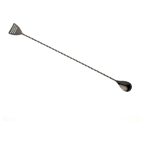 Mercer Culinary M37072BK Barfly Bar Spoon 15-3/4" Gun Metal Black Plated Strainer End
