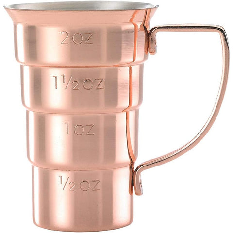 Mercer Culinary M37108CP Barfly 2 oz. Copper Plated Stepped Jigger with Handle