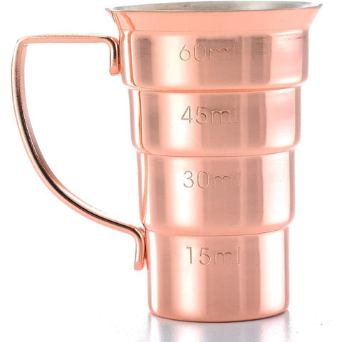 Mercer Culinary M37108CP Barfly 2 oz. Copper Plated Stepped Jigger with Handle