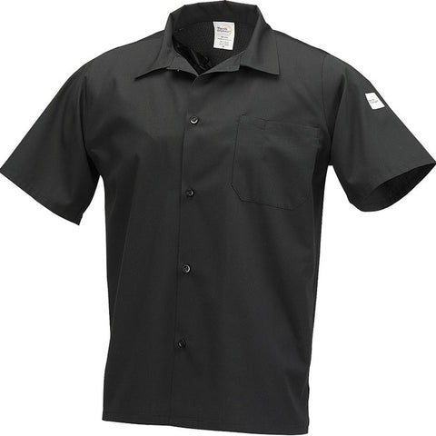 Mercer Culinary M60010BKXS Millennia Unisex Double Breasted Long Sleeve Black Cook Jacket - XS