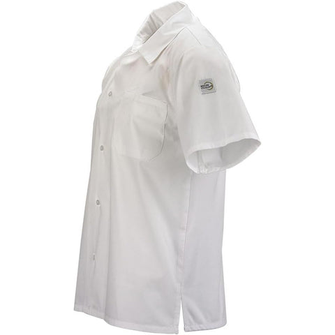 Mercer Culinary M60200WH1X Millennia Air Unisex White Short Sleeve Cook Shirt with Mesh Back, 1X