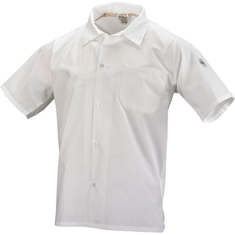 Mercer Culinary M60200WH1X Millennia Air Unisex White Short Sleeve Cook Shirt with Mesh Back, 1X