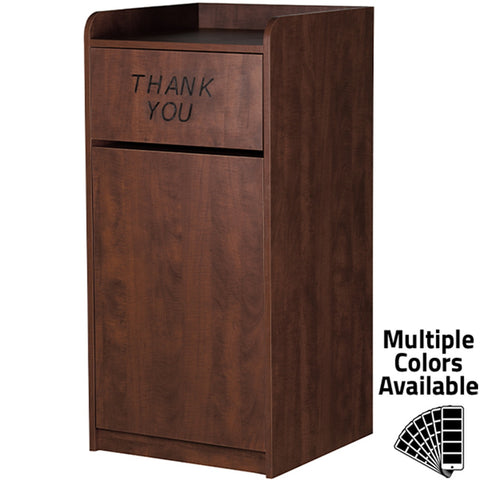 Oak Street Manufacturing M8520-OAK-UNASSEMBLED Waste Receptacle with Thank You Swing Door