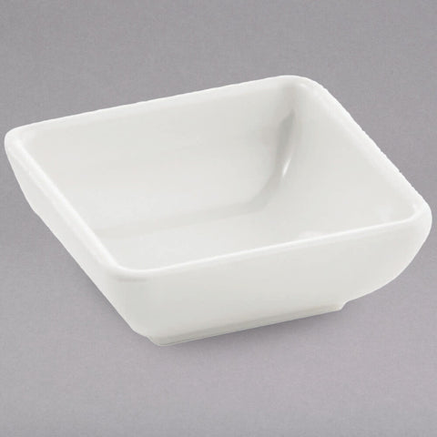 TableCraft MB21 Frostone 2 oz. White Square Melamine Sauce Bowl
