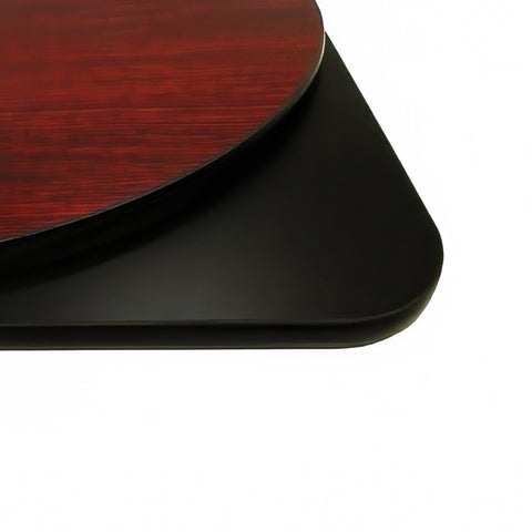 Oak Street MB24R 24" Round Reversible Melamine Table Top, Mahogany/Black