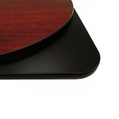 Oak Street Manufacturing MB42R 42" Round Reversible Melamine Table Top, Mahogany/Black