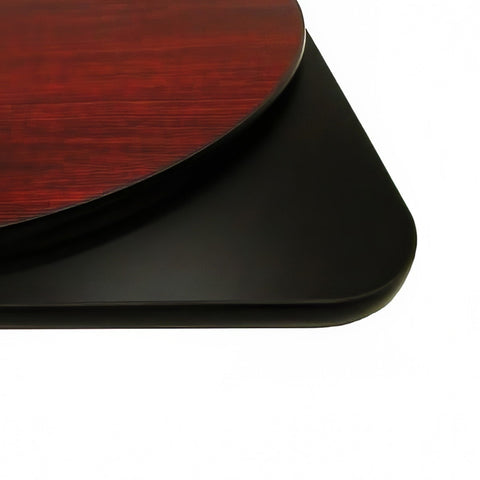 Oak Street Manufacturing MB48R 48" Round Reversible Melamine Table Top, Mahogany/Black