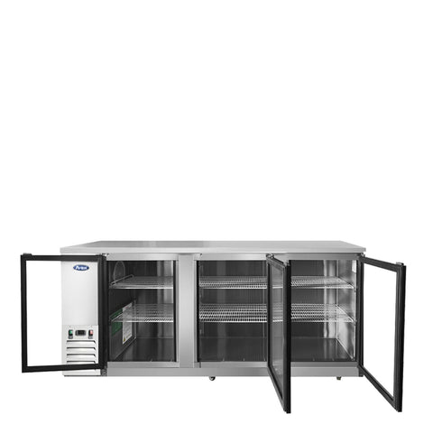Atosa MBB90GGR 90-Inch 3-Section Glass Door Back Bar Cooler