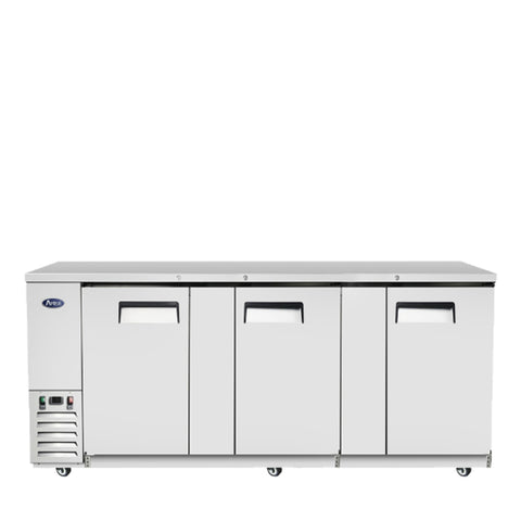 Atosa MBB90GR 90-Inch Three-Section Back Bar Cooler with Solid Doors, 30.1 cu. ft.