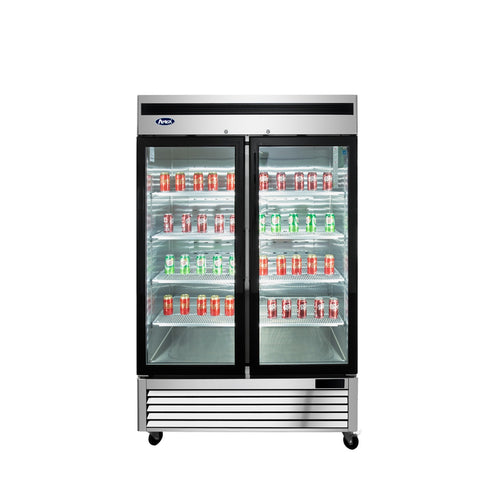 Atosa USA MCF8707GR Two-Section Glass Door Merchandiser Cooler, 44.8 cu. ft.