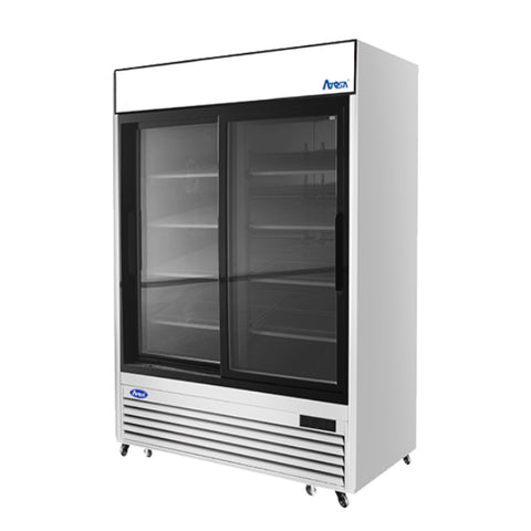 Atosa MCF8709GR Two-Section Sliding Glass Door Merchandiser Cooler, 44.9 cu. ft.