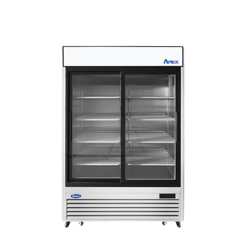 Atosa MCF8709GR Two-Section Sliding Glass Door Merchandiser Cooler, 44.9 cu. ft.