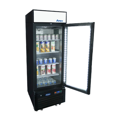 Atosa MCF8725GR Black Cabinet Single Glass Door Merchandiser Cooler