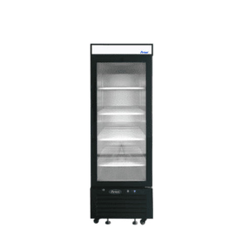 Atosa MCF8726GR Black Cabinet One-Door Glass Merchandiser Cooler, 8.3 cu. ft.