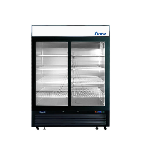 Atosa MCF8727GR Two-Section Sliding Glass Door Refrigerator Merchandiser