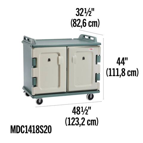 Cambro MDC1418S20401 20-Tray Insulated Meal Delivery Cart for 14 x 18 Trays (Slate Blue)