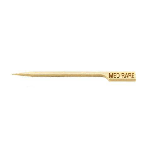 TableCraft MEDRARE 3.5" Medium Rare Bamboo Steak Pick, 100-Pack