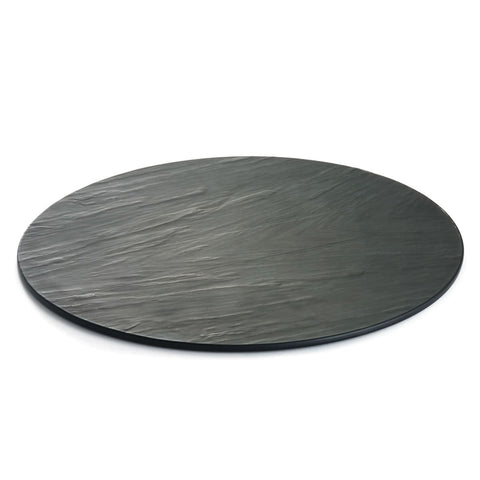 TableCraft Products MG16 16" Round Faux Slate Melamine Display Tray