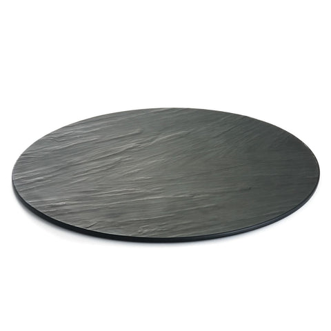 TableCraft Products MG16 16" Round Faux Slate Melamine Display Tray