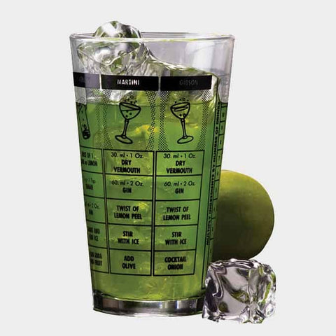 American Metalcraft MG578 16 oz. Bar Mixing Glass with Inscribed Cocktail Recipes
