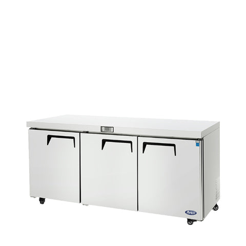 Atosa MGF8404GR 72" Three-Section Undercounter Refrigerator