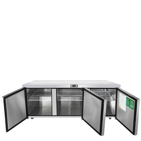 Atosa MGF8404GR 72" Three-Section Undercounter Refrigerator